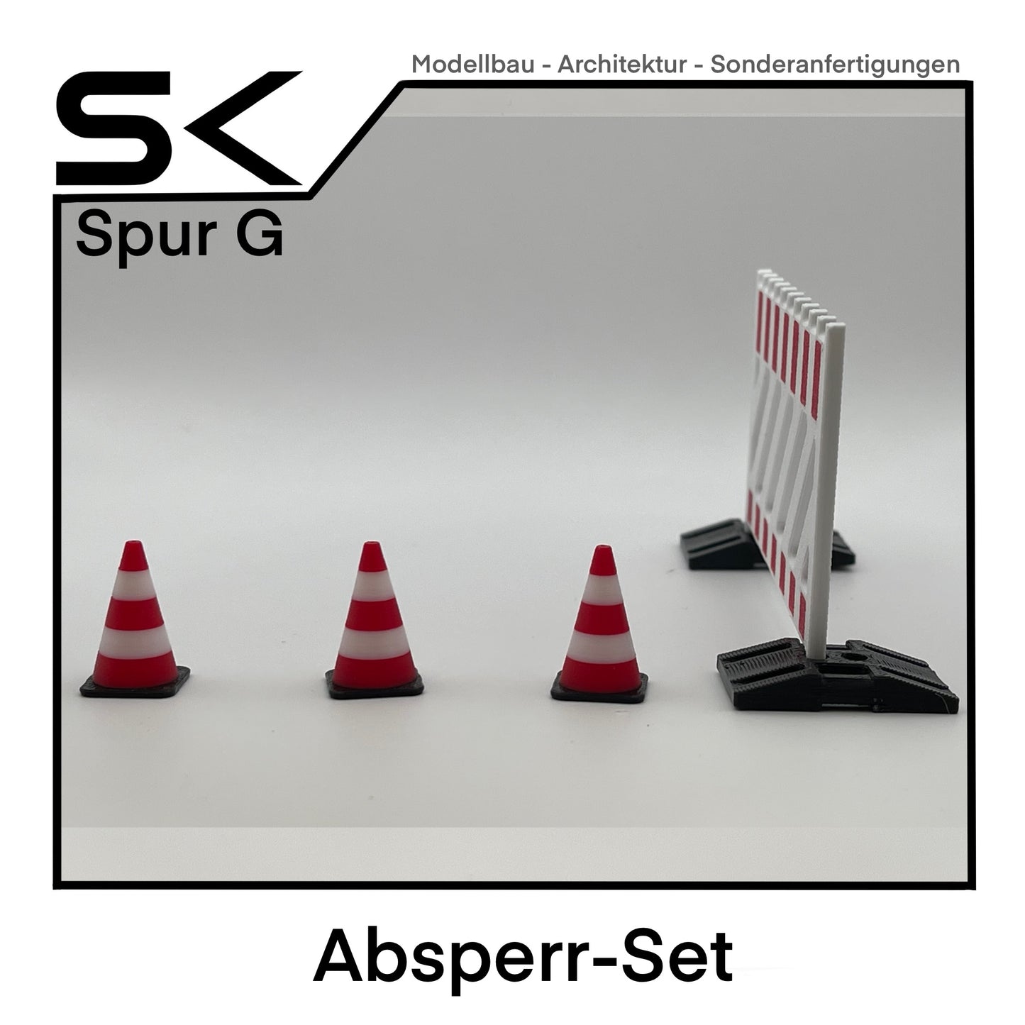 Absperrung Set (Wanrschranken + Pylonen) | Spur G (1:22.5)