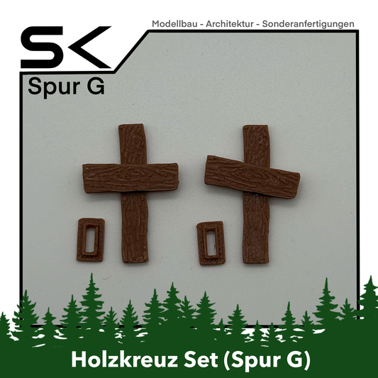Holzkreuz Set Dekoration | kompatibel mit Spur G Ersatzteil