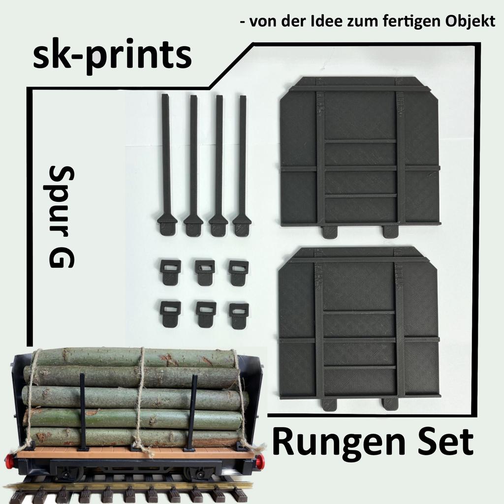 Rungen/Bordwand Kit Umrüstsatz Flachbettwagen | sk-prints | kompatibel Playmobil