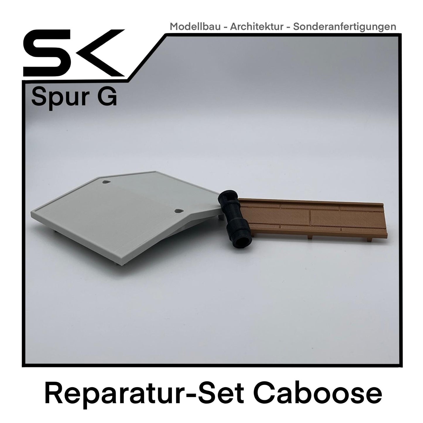 Reparatur-Set Caboose (Dach + Schornstein) | kompatibel mit Spur G Ersatzteil
