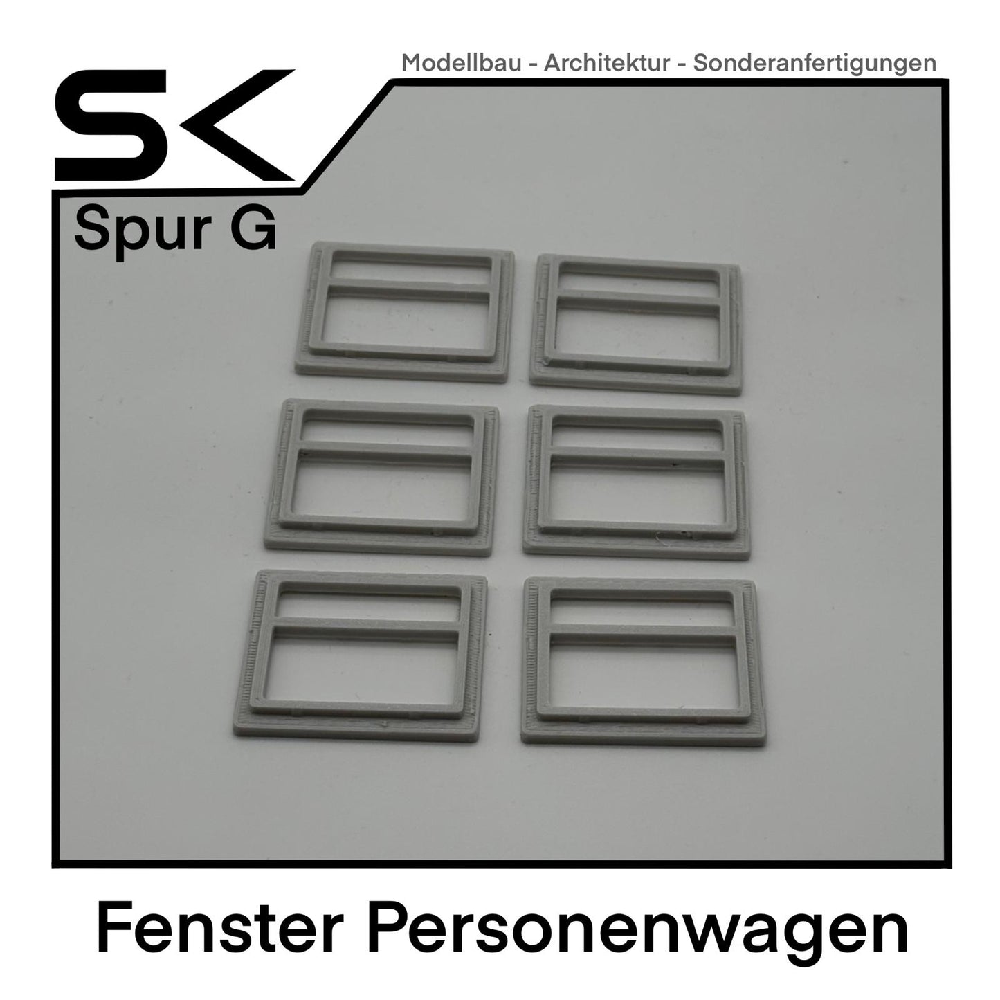 Umbau-Set Personenwagen klickbare Fenster 6 Stück | passend Spur G sk-prints