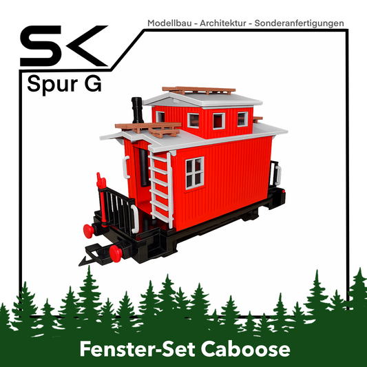 Umbau-Set Caboose klickbare Fenster 10 Stück | passend Spur G sk-prints