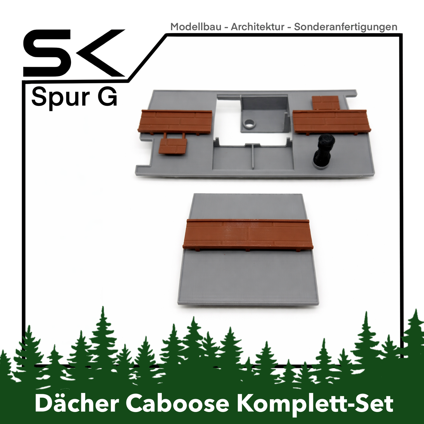 Dächer-Set Caboose (konfigurierbar) | kompatibel mit Spur G Ersatzteil