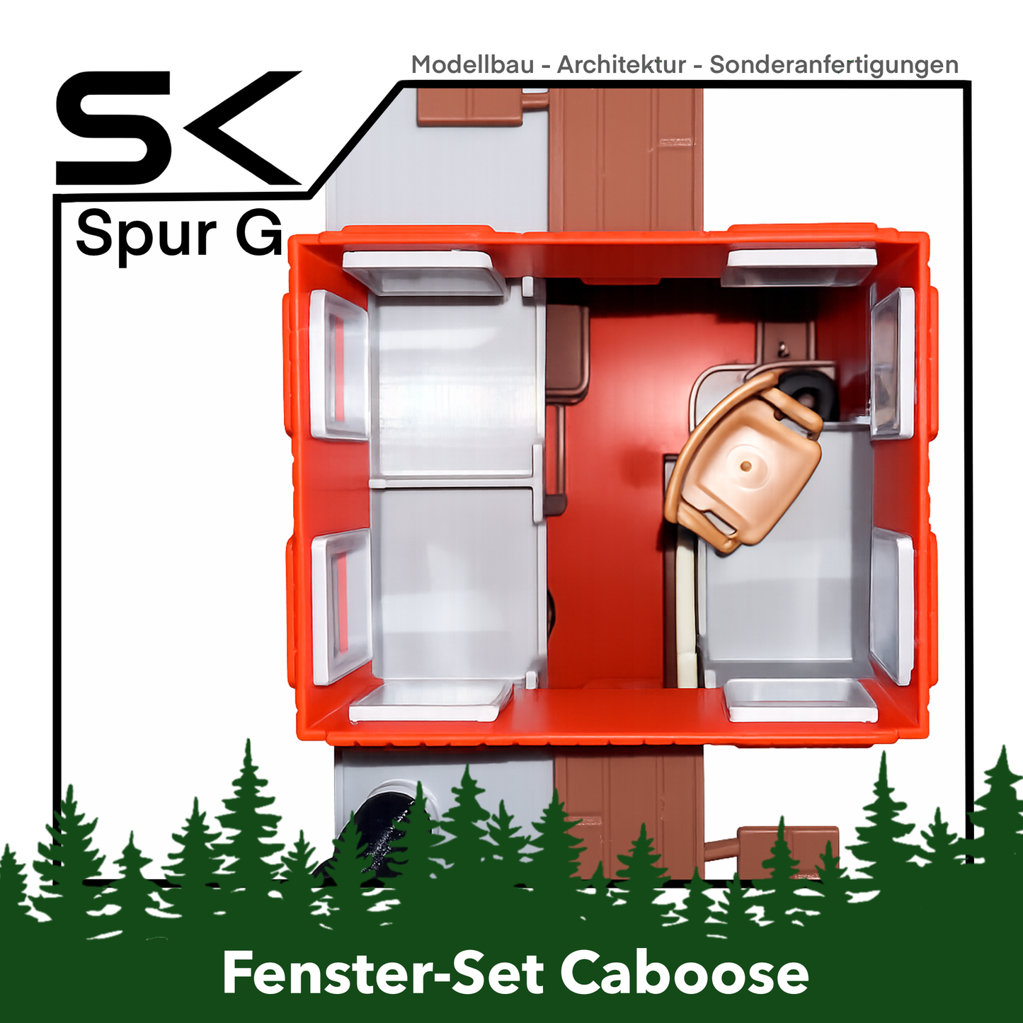 Umbau-Set Caboose klickbare Fenster 10 Stück | passend Spur G sk-prints