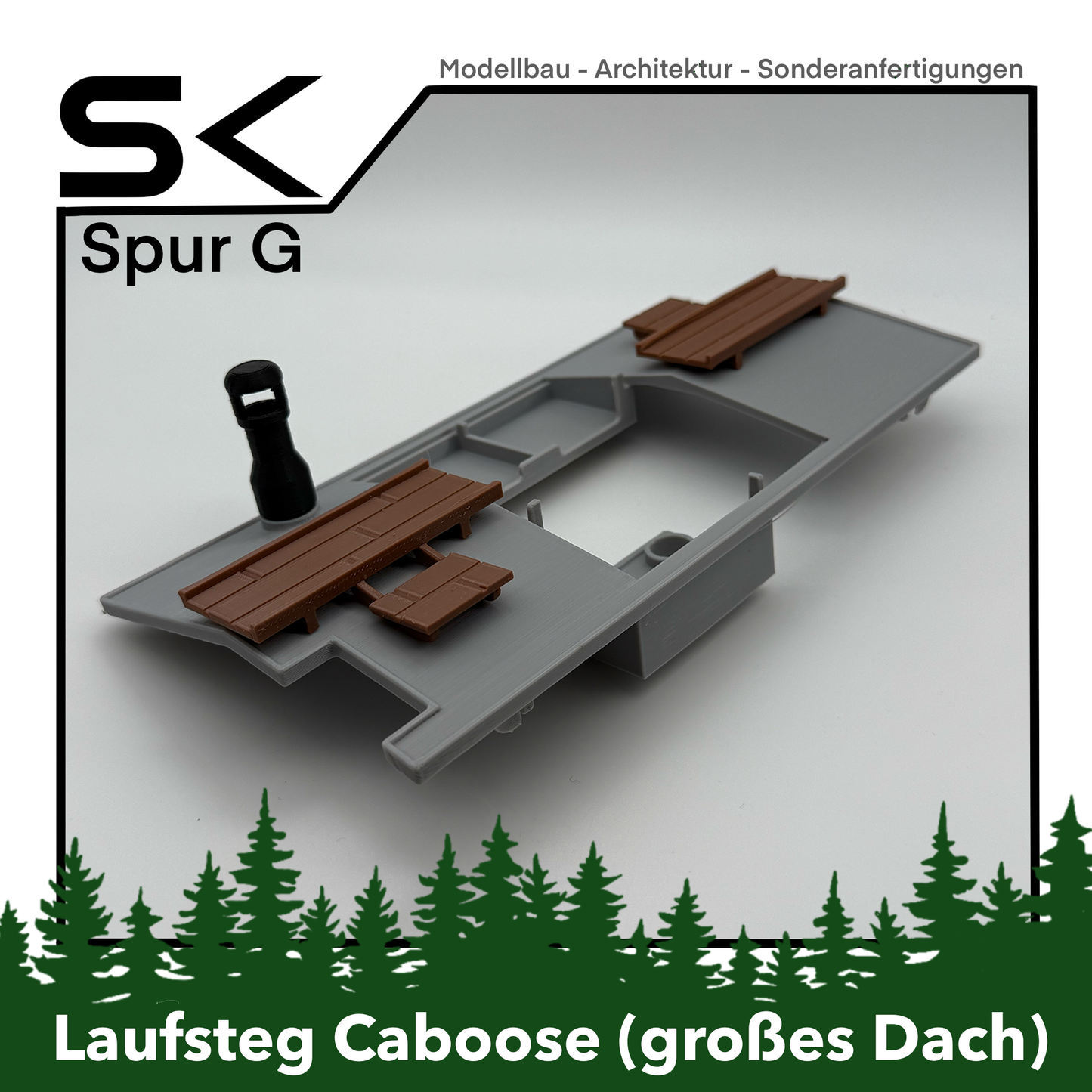 Laufsteg Caboose mit Stufe | kompatibel mit Spur G Ersatzteil
