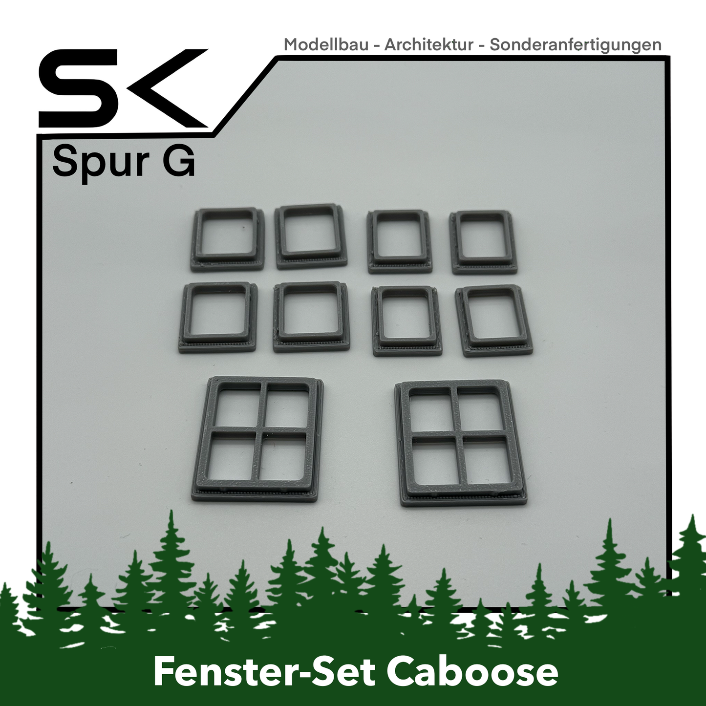 Umbau-Set Caboose klickbare Fenster 10 Stück | passend Spur G sk-prints