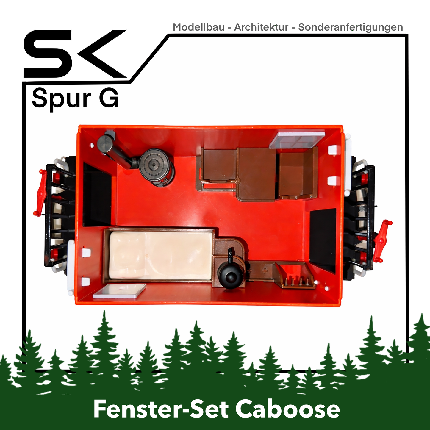 Umbau-Set Caboose klickbare Fenster 10 Stück | passend Spur G sk-prints
