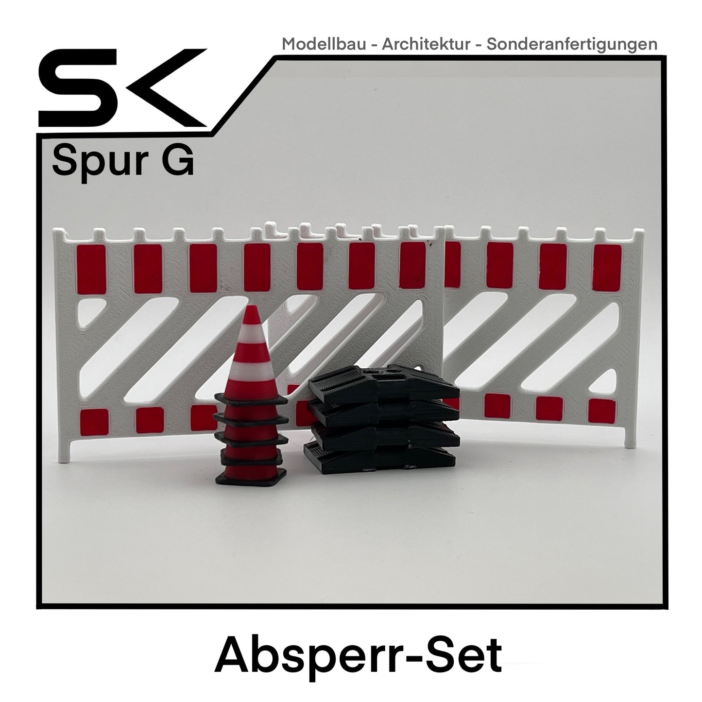 Absperrung Set (Wanrschranken + Pylonen) | Spur G (1:22.5)