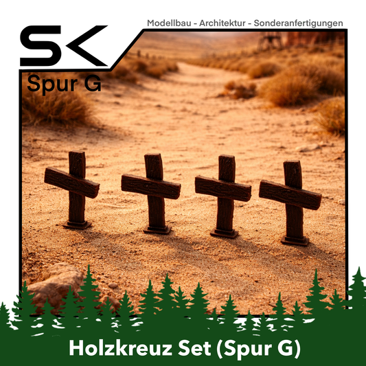 Holzkreuz Set Dekoration | kompatibel mit Spur G Ersatzteil
