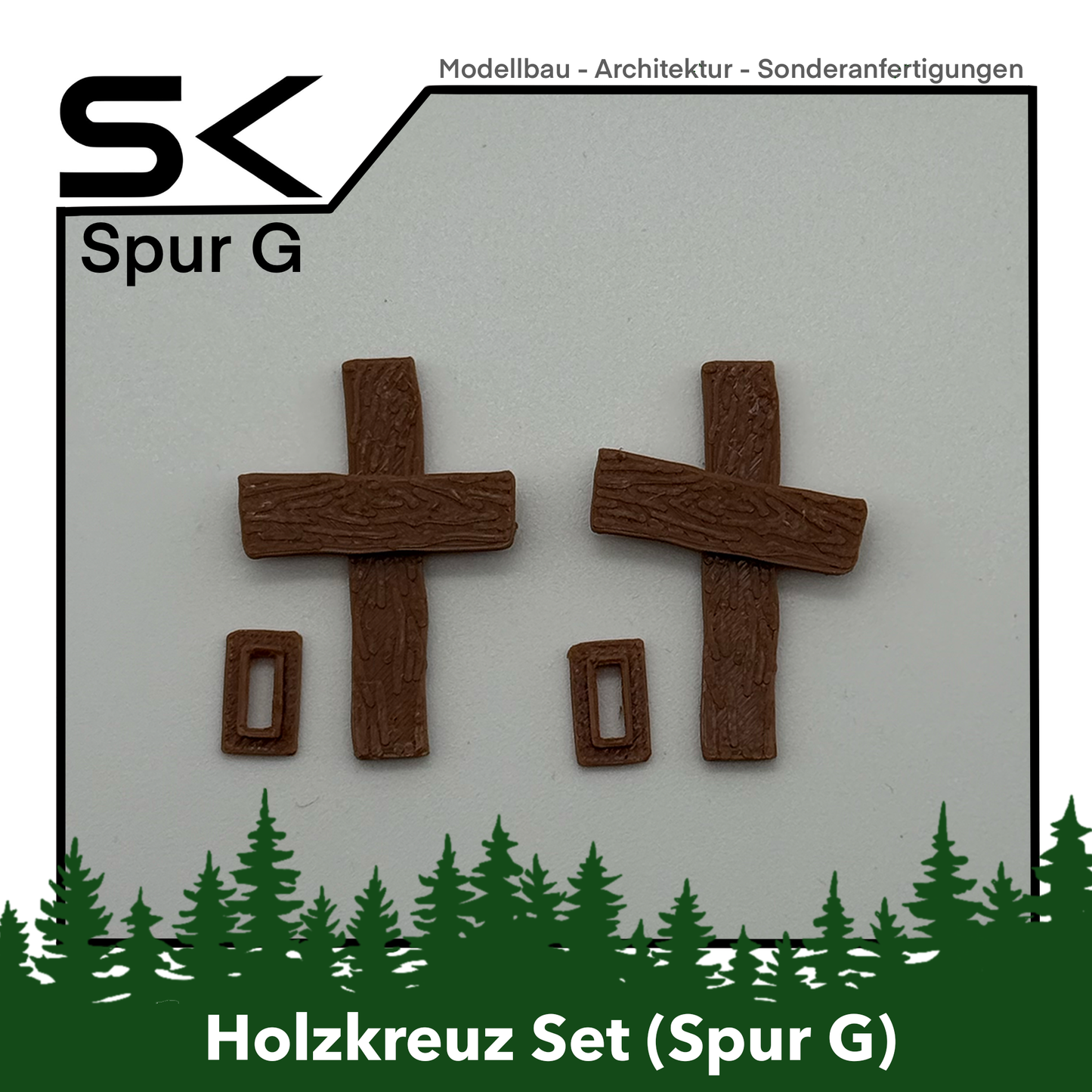 Holzkreuz Set Dekoration | kompatibel mit Spur G Ersatzteil