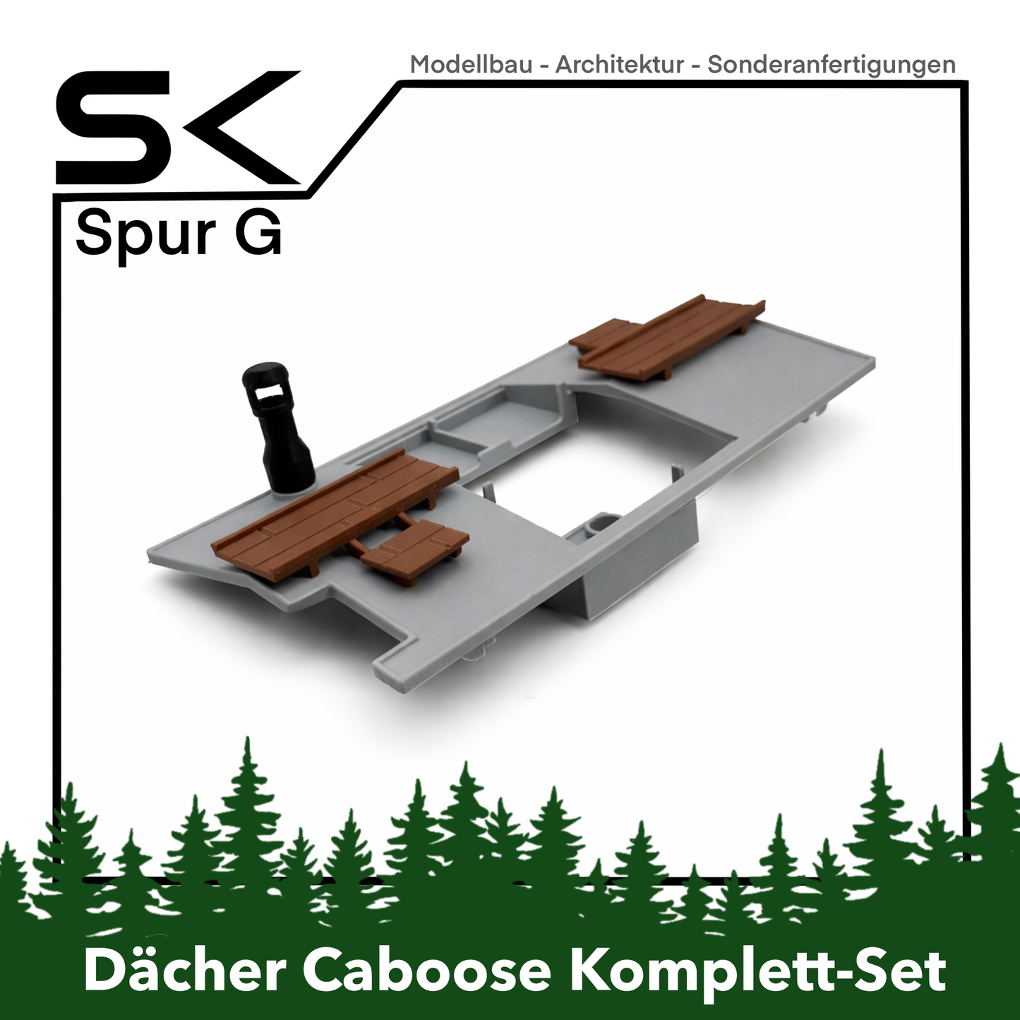 Dächer-Set Caboose (konfigurierbar) | kompatibel mit Spur G Ersatzteil