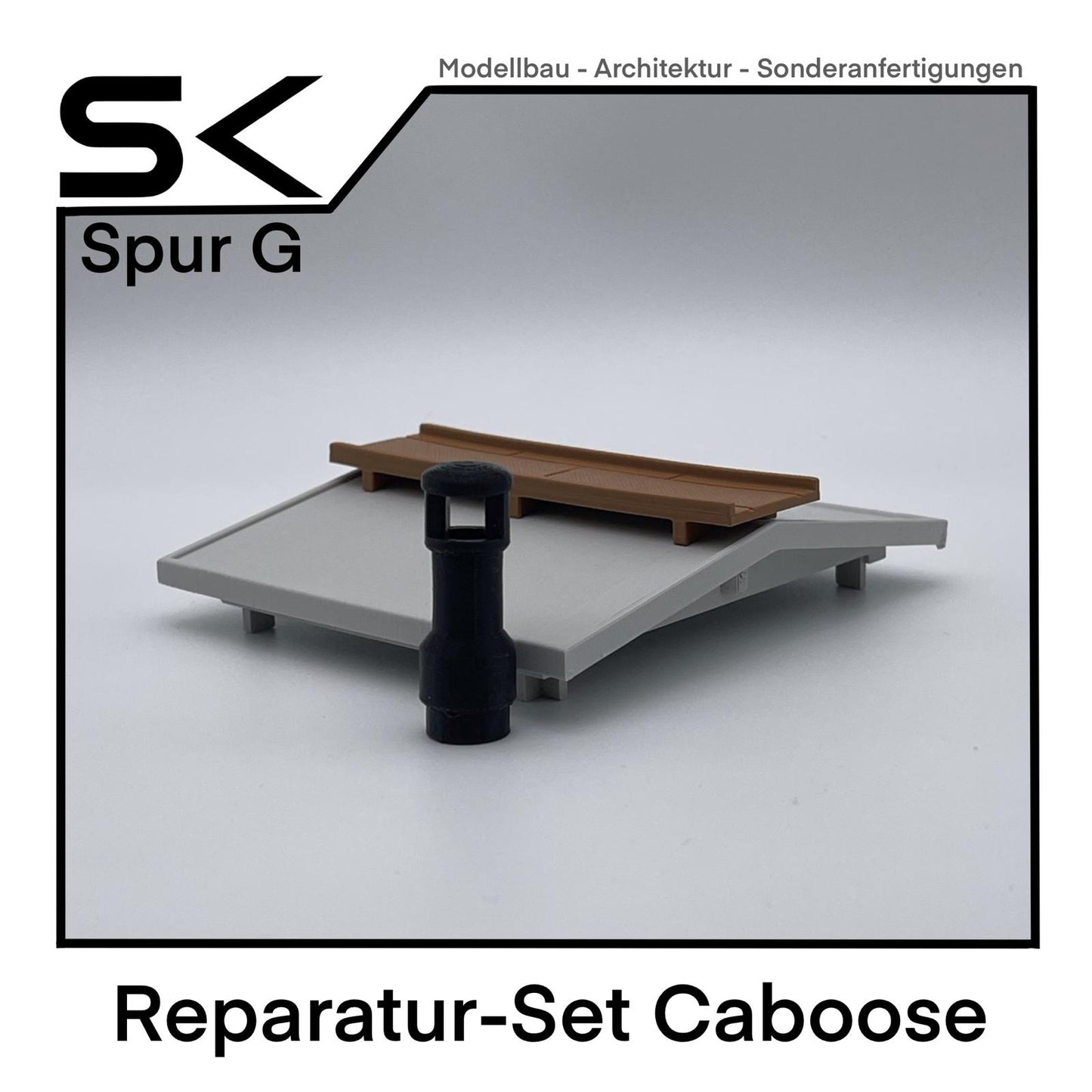 Reparatur-Set Caboose (Dach + Schornstein) | kompatibel mit Spur G Ersatzteil